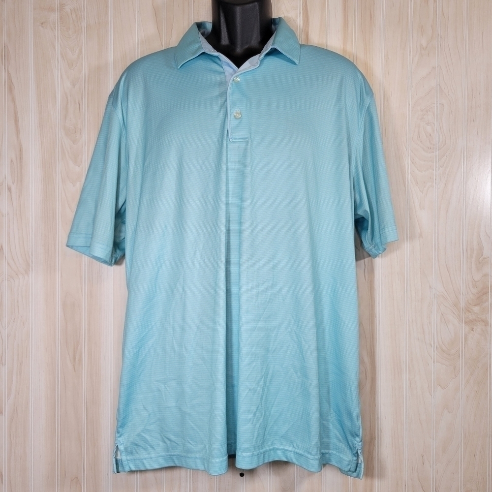 Greg Norman Sky Blue PlayDry Polo Golf Shirt Sz XL